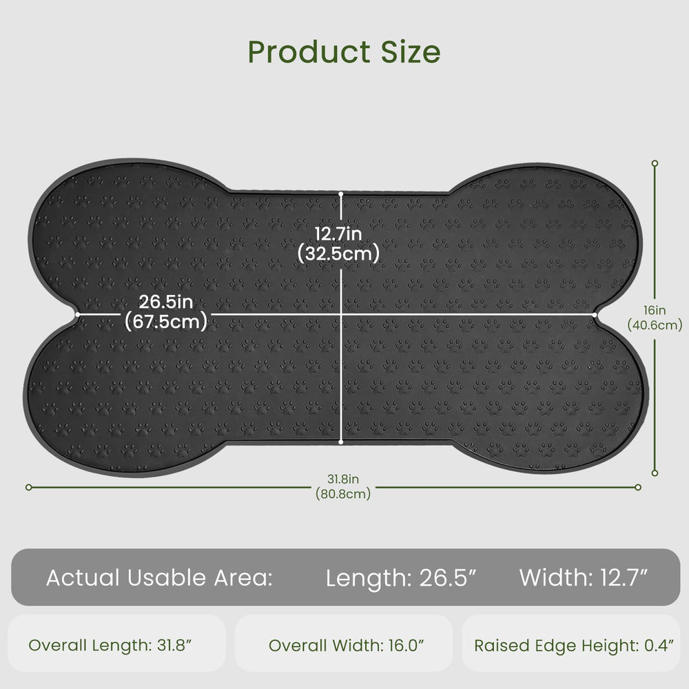 PWTAA dog food mat raised-edge design contains spills during meals.
