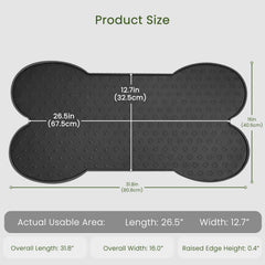 PWTAA dog food mat raised-edge design contains spills during meals.