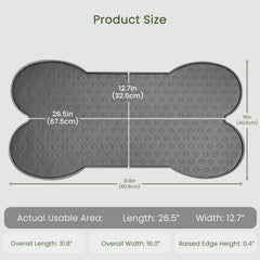 PWTAA dog food mat raised edge contains spills for a tidy floor