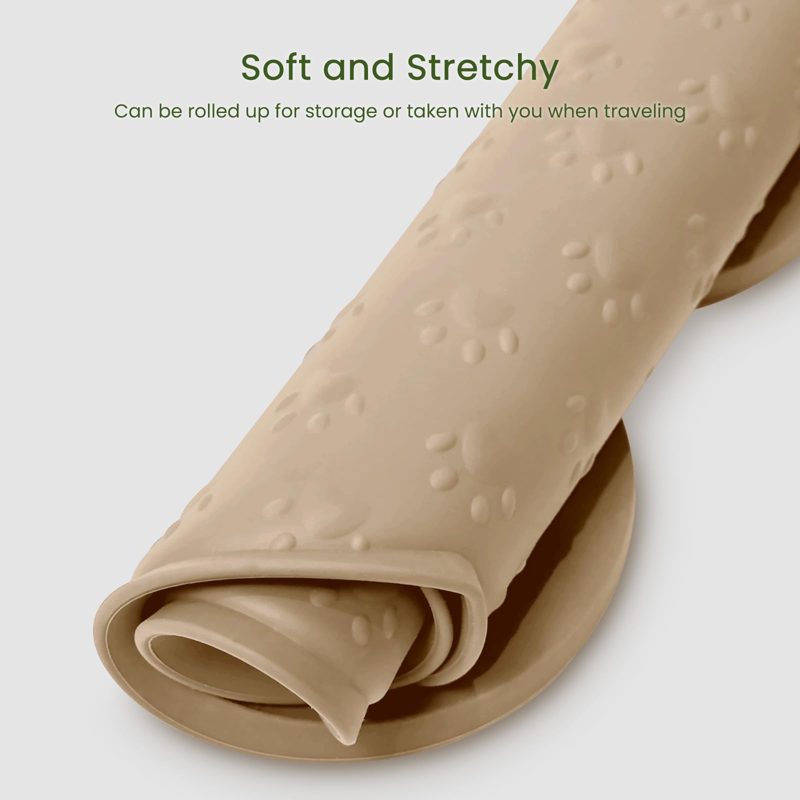 PWTAA dog food mat raised edge protects floors during enthusiastic eating