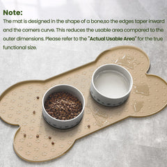 PWTAA dog food mat two-bowls capacity suits medium to large pets