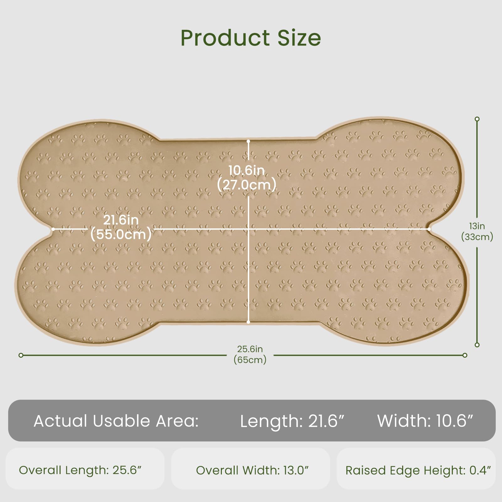PWTAA dog food mat waterproof anti-slip prevents mat movement during feeding