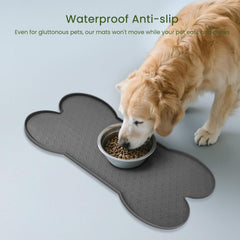 PWTAA dog food mat waterproof surface stays clean during feeding.