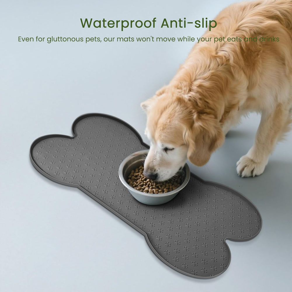 PWTAA dog food mat waterproof design helps protect floors from mess