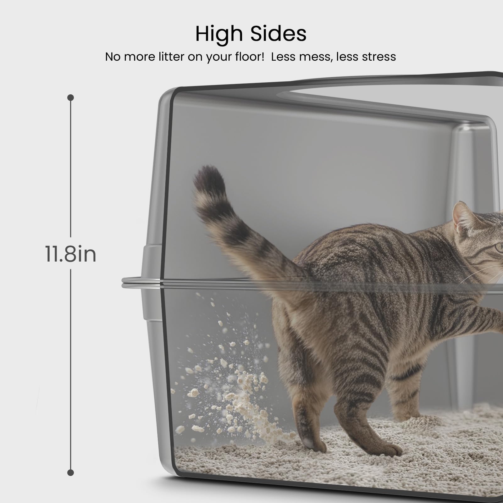 PWTAA easy-assembly design with clip keeps the litter box stable.