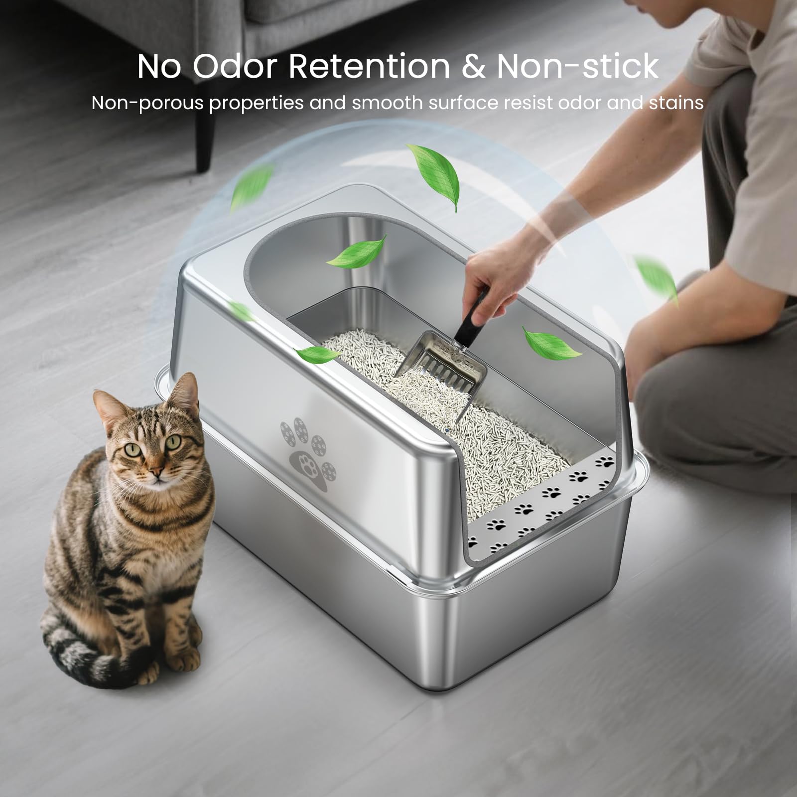 PWTAA litter mat included captures scattered litter, reducing mess.
