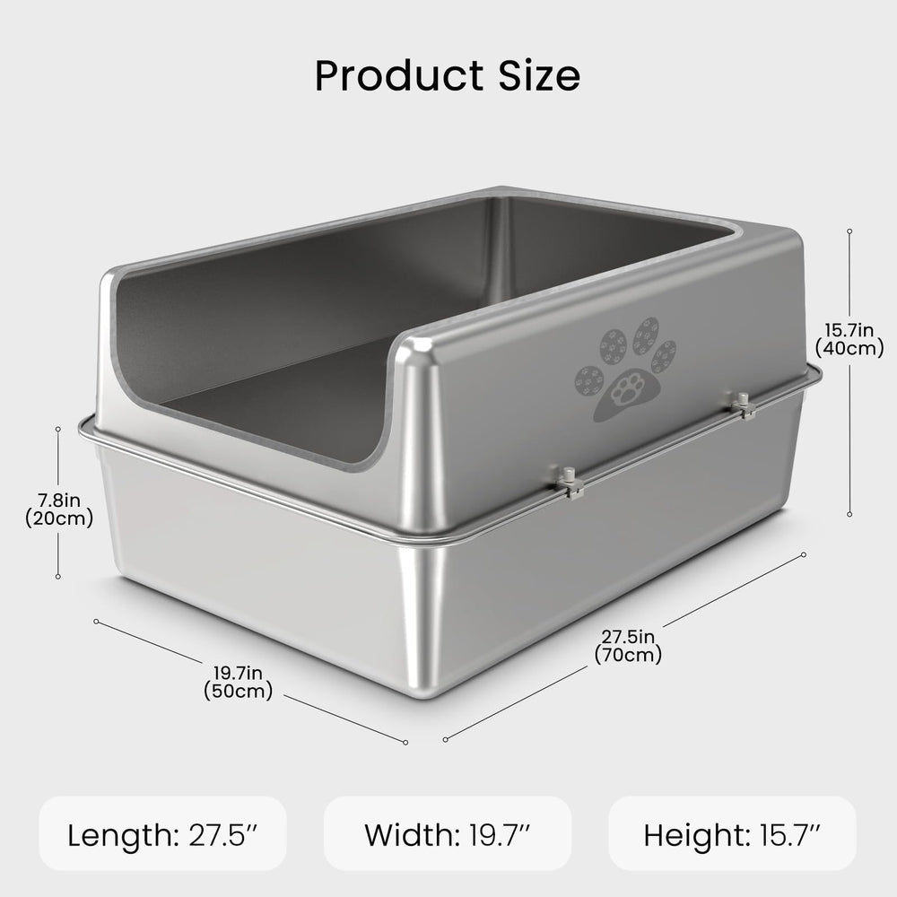 PWTAA metal high side leakproof design contains litter and urine.