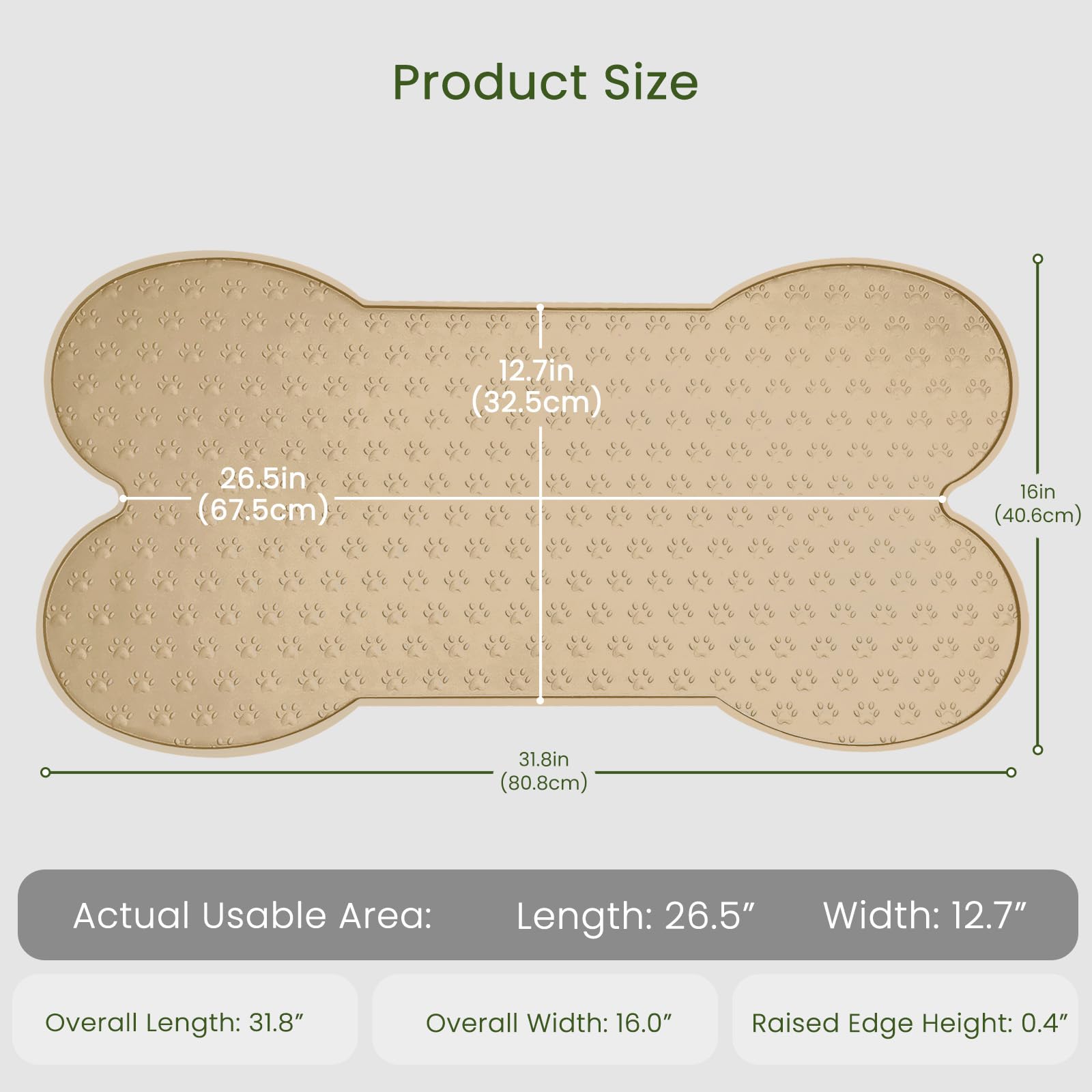 PWTAA raised-edge feeder mat closeup shows containment to prevent spills.
