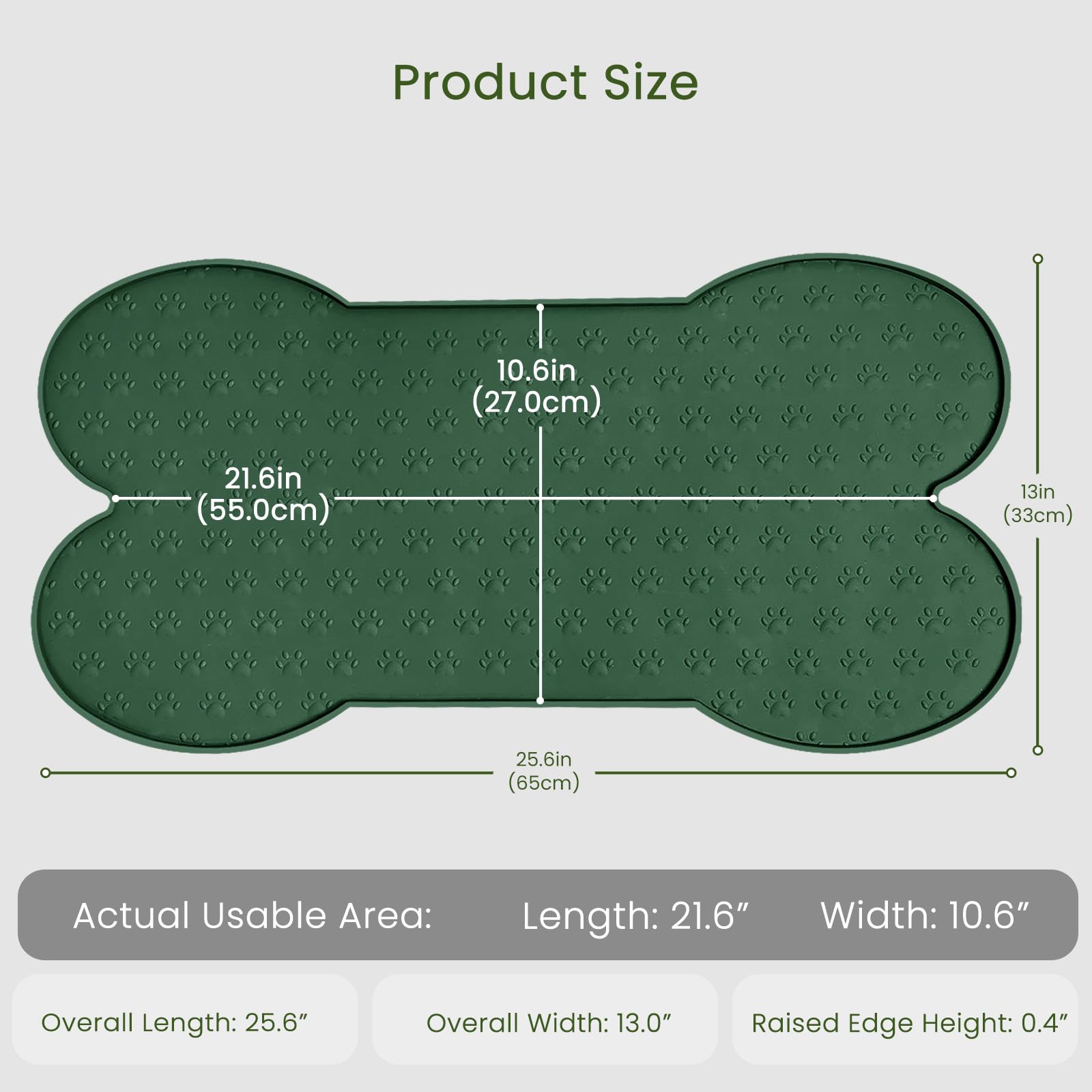 PWTAA raised edge feeder mat containing spills.