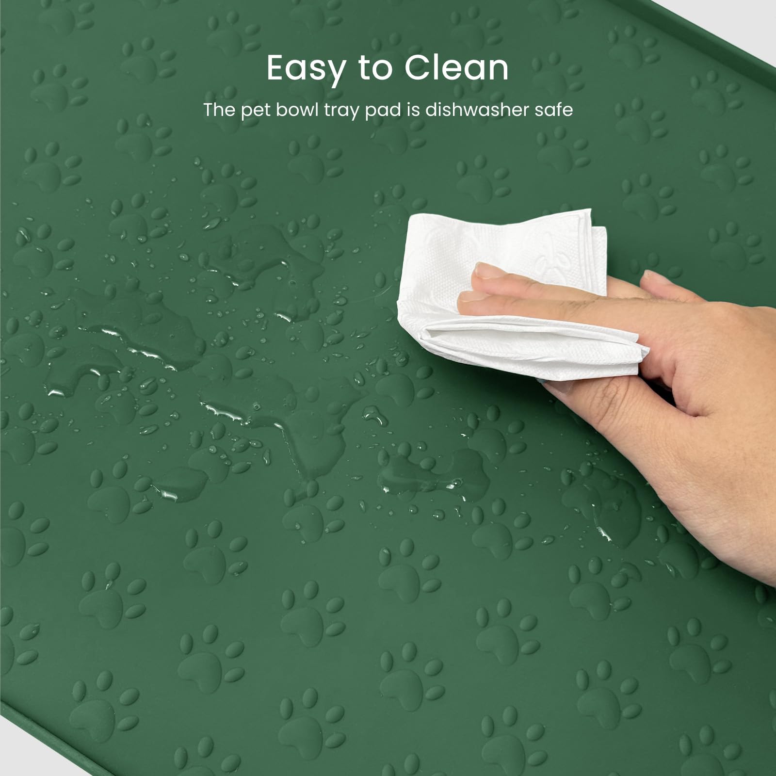 PWTAA soft silicone pet mat folds for storage.