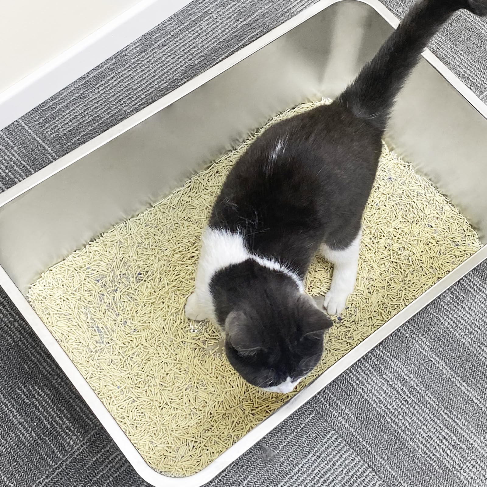 PWTAA stainless steel litter box ideal for multi-pet homes