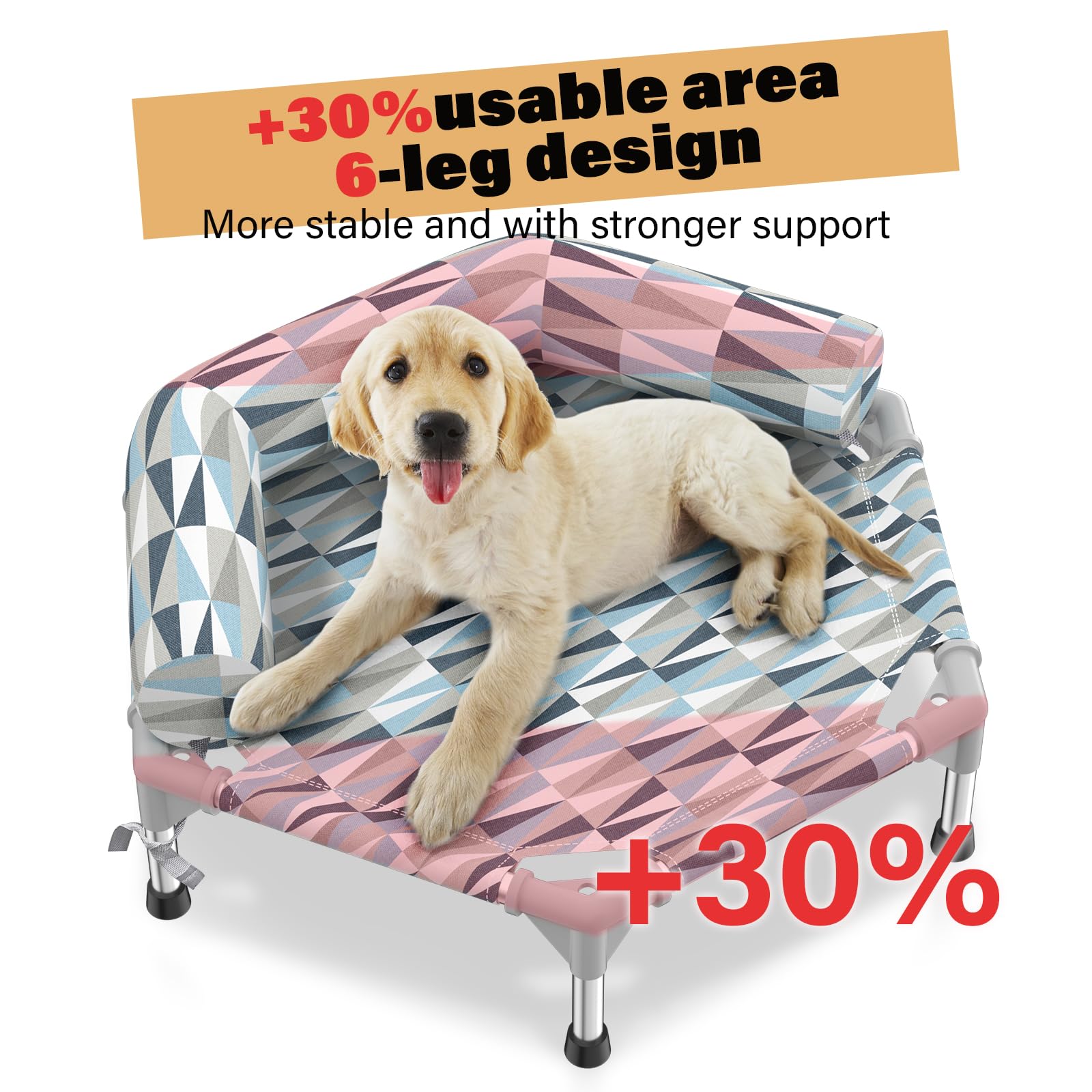 Pyowmgd dog bed features breathable cotton fabric for airflow and joint relief