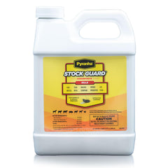 Pyranha Stock Guard Concentrate bottle 64oz ready for outdoor fly deterrence in barns.