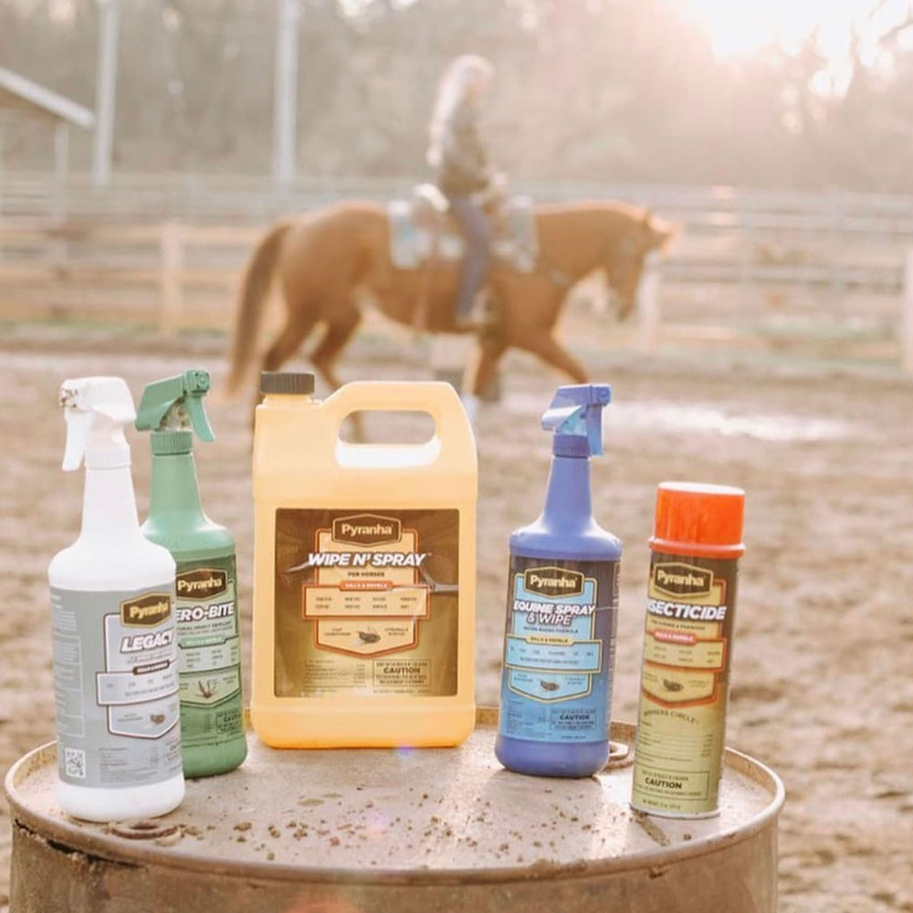 Pyranha Wipe N' Spray in a stable exterior for barns.