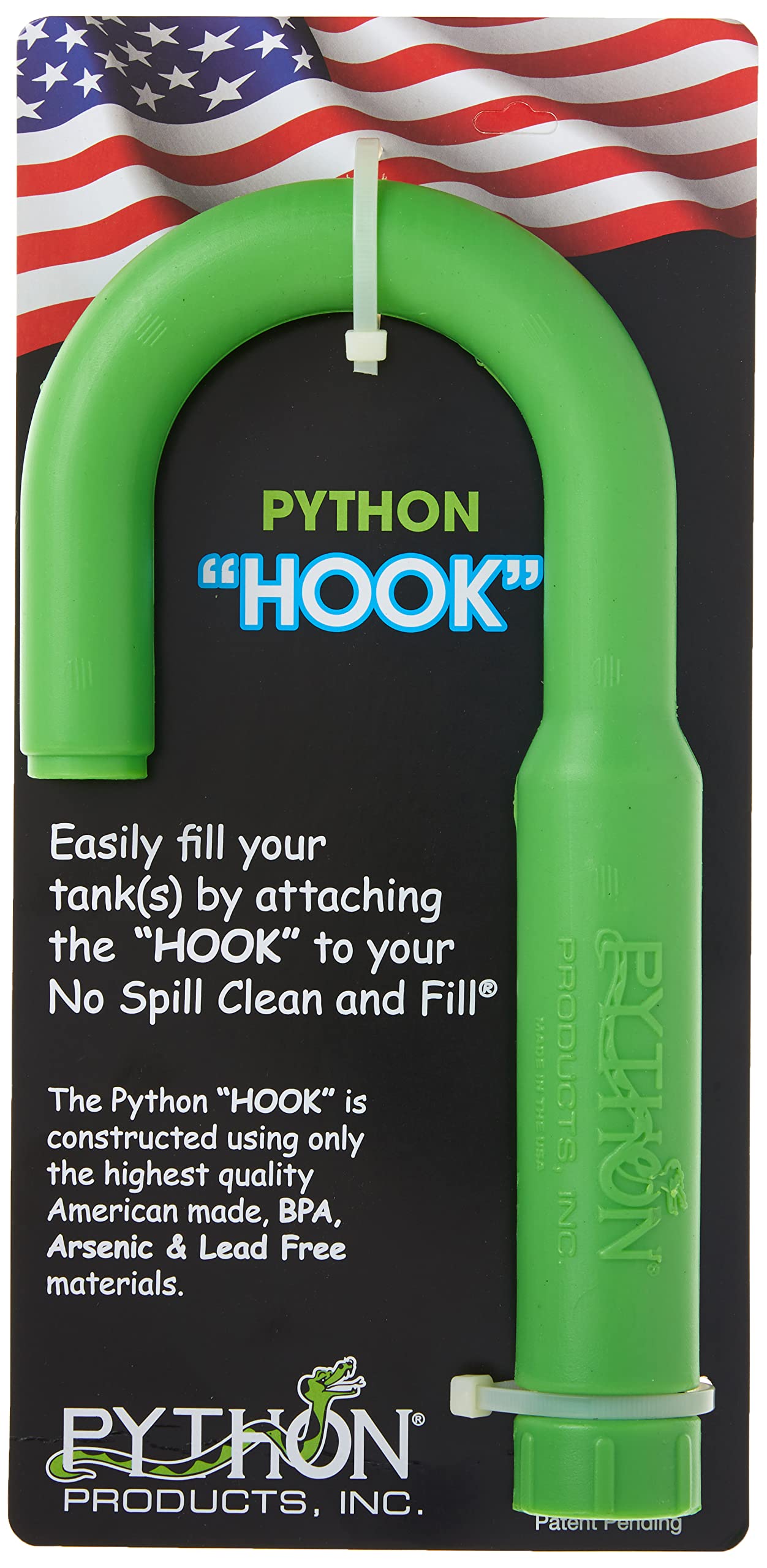 Python Hook side view demonstrates hands-free, spill-free refill.