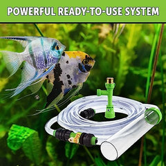 Python No Spill hose attachment close-up highlights smooth water flow.