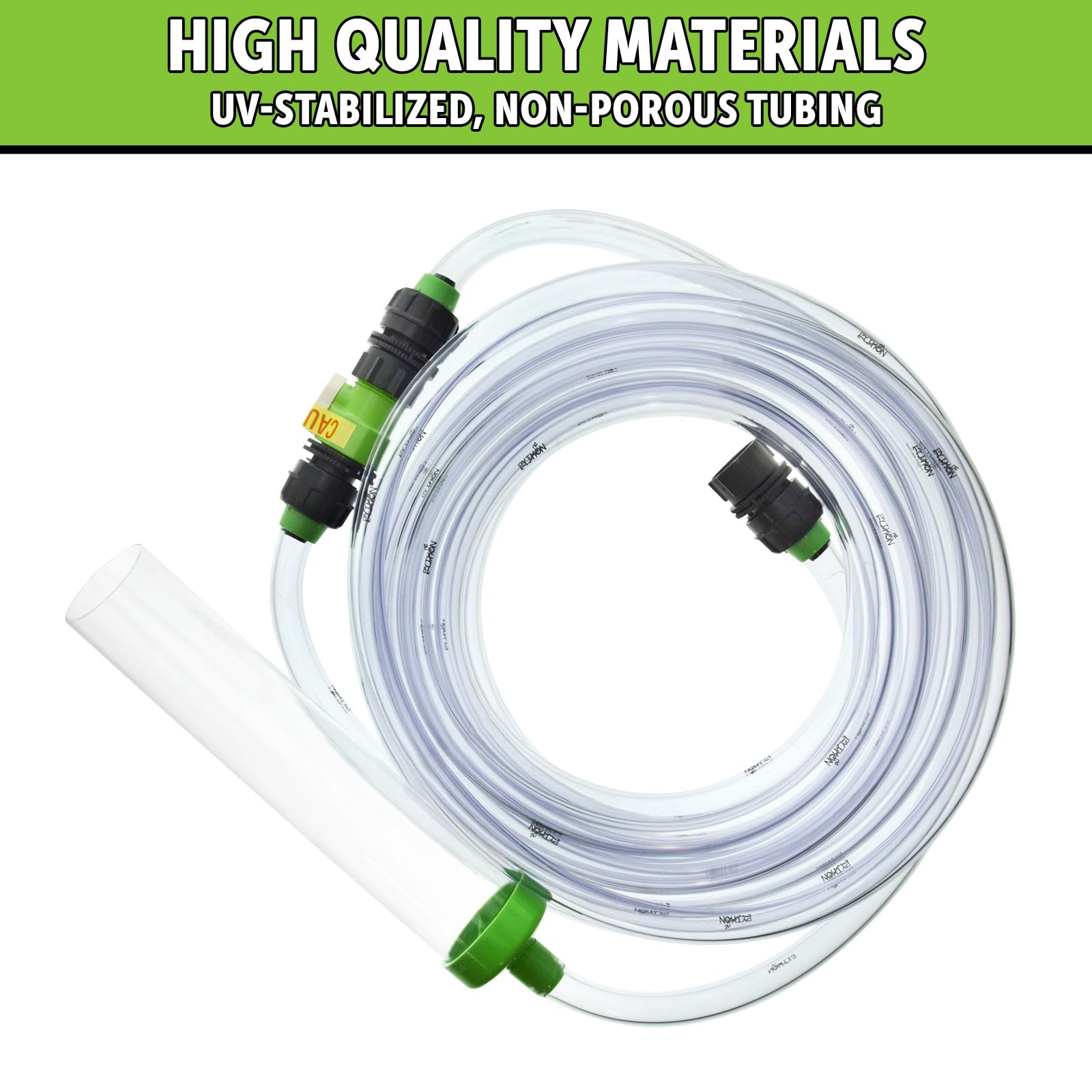 Python No Spill tubing seals illustrate leak-free operation.