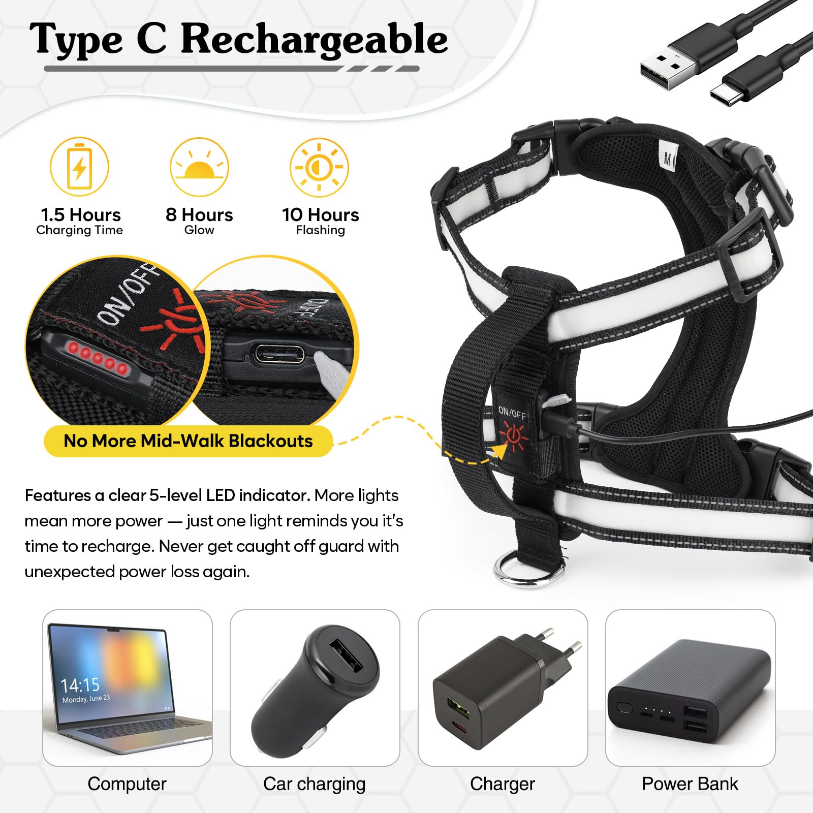 PZRLit no-pull design with D-ring supports training and daily walks