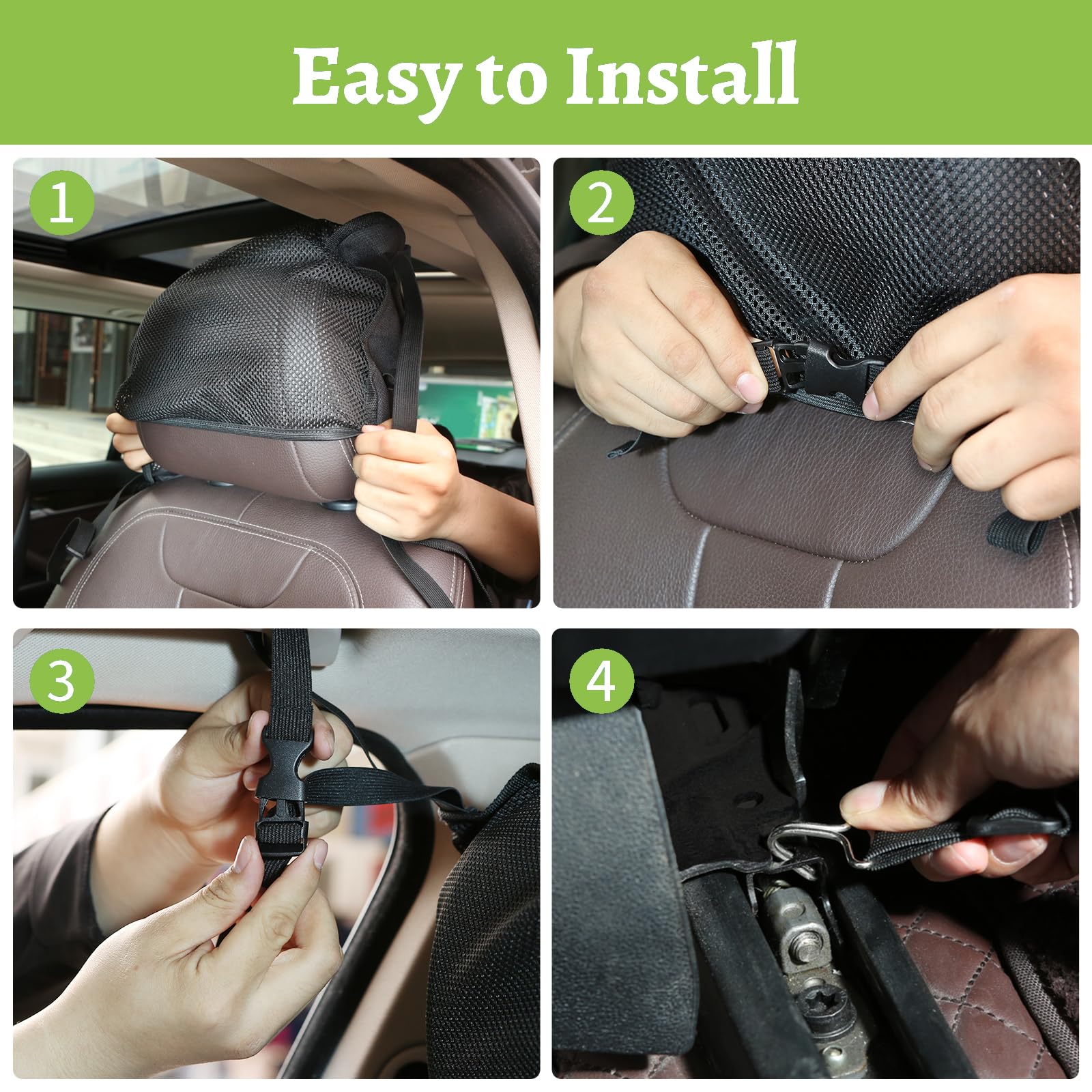 Q-DDOIT dog car net barrier easy installation without tools saves setup time.