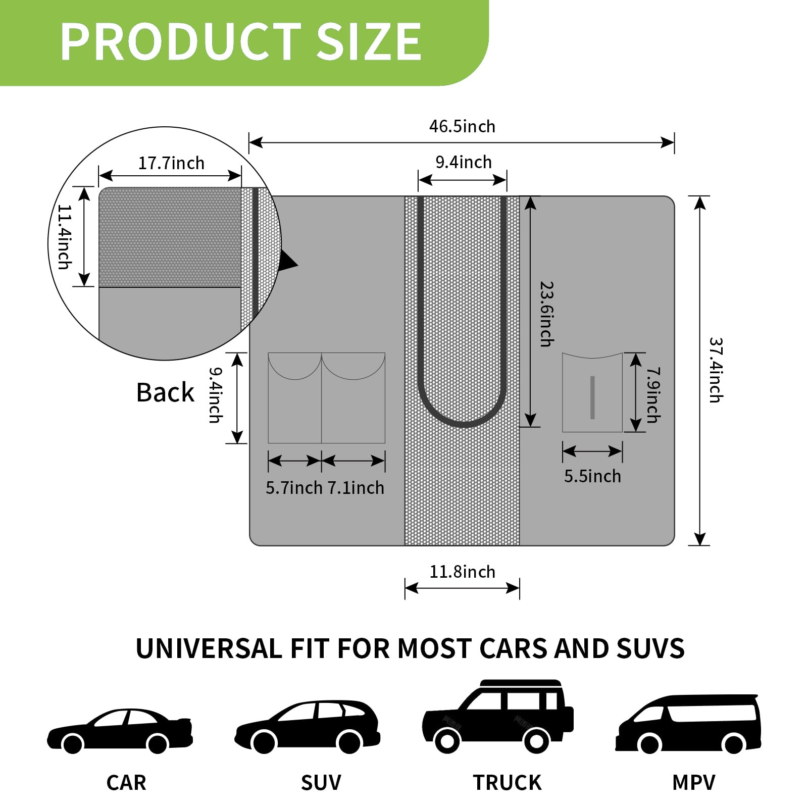 Q-DDOIT dog car net barrier foldable design stores compactly between trips.