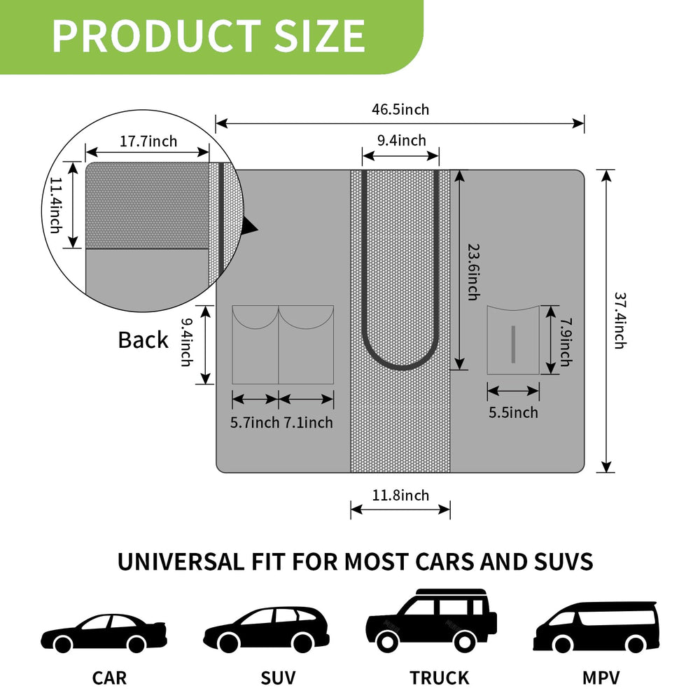 Q-DDOIT dog car net barrier foldable design stores compactly between trips.