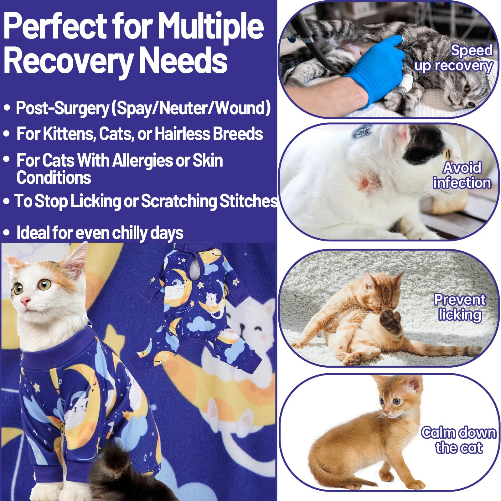 QBLEEV cat-onesie allergy-friendly-material keeps wounds protected while avoiding irritation