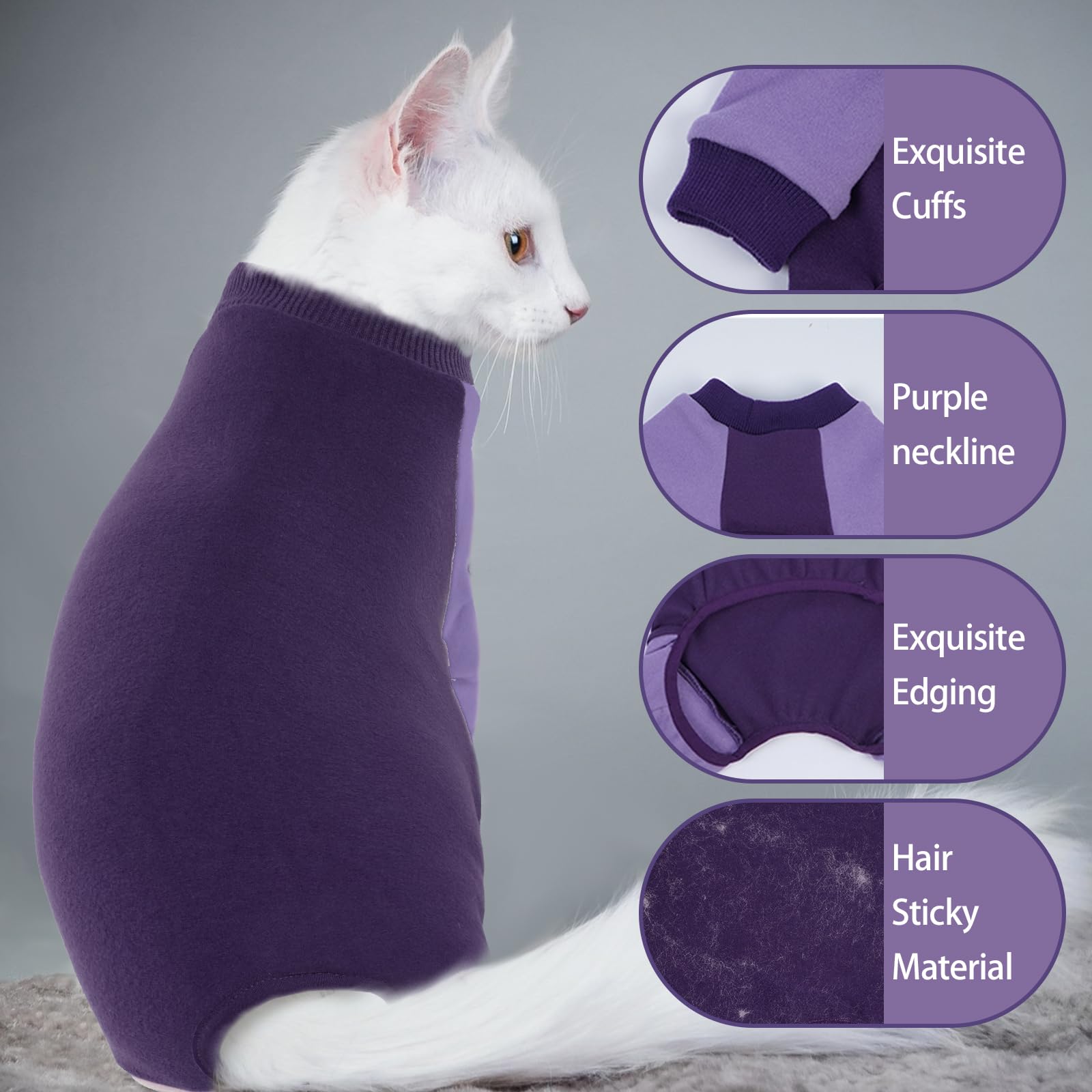 QBLEEV cat onesie reduces fur dispersion and keeps surfaces cleaner