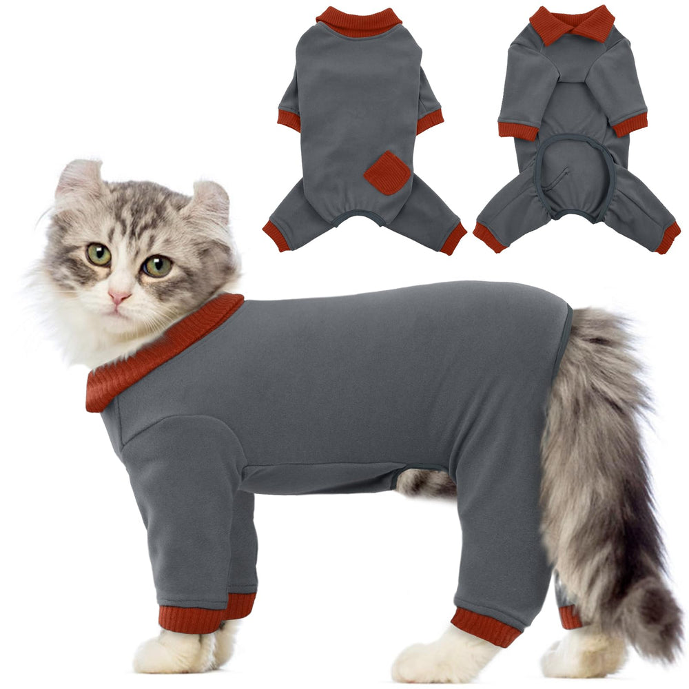 QBLEEV cat pajamas close-up showing sticky fabric and reduced shedding mess