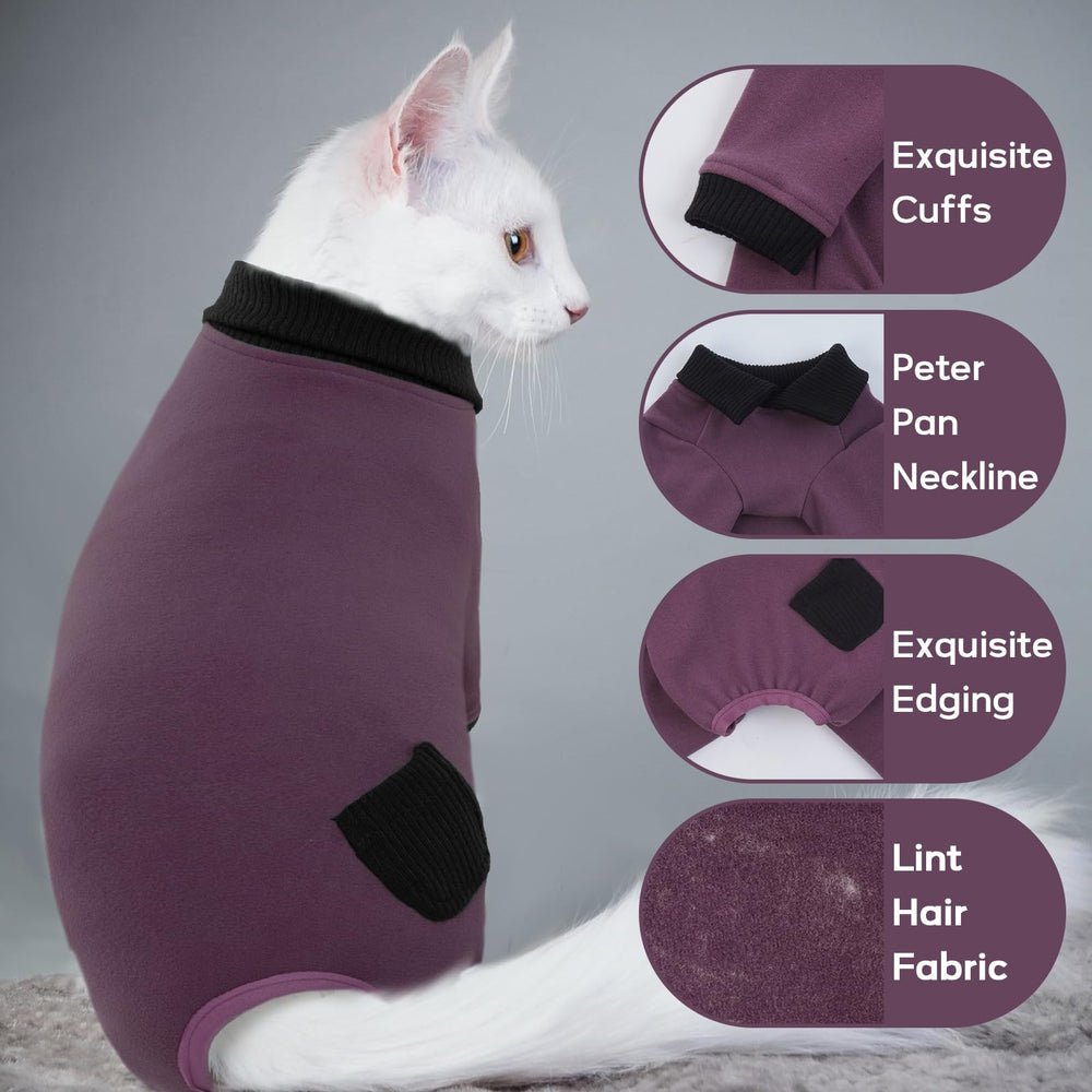 QBLEEV cat-recovery-suit-after-surgery offers gentle wear for post-op daily use
