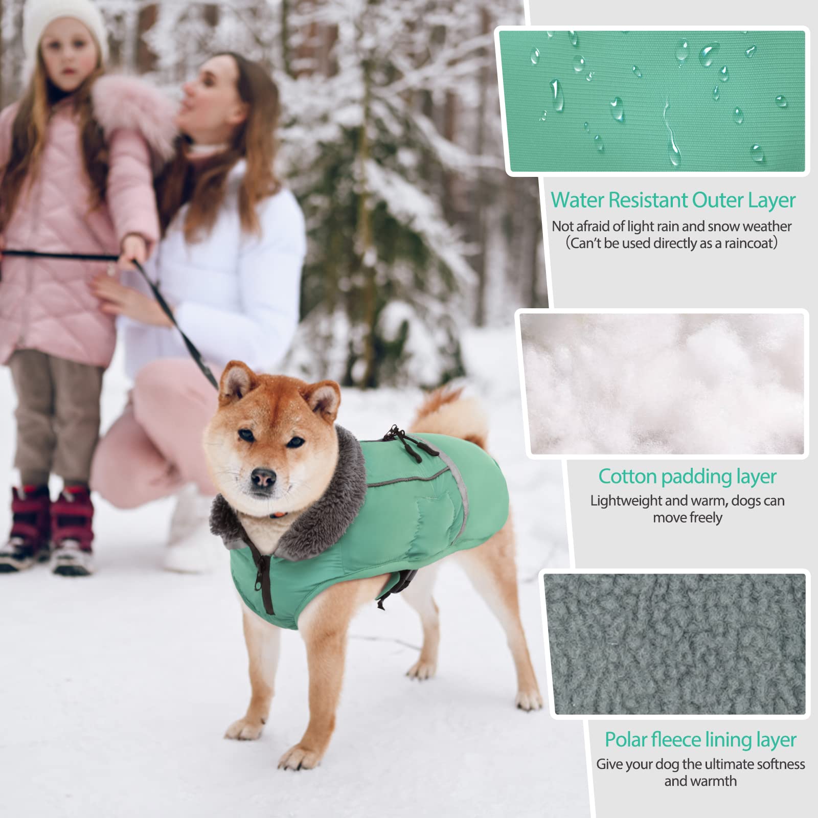QBLEEV furry collar stand-down adds warmth and versatile styling