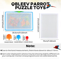 QBLEEV parrot puzzle toy blue handheld basket supports interactive training and playtime