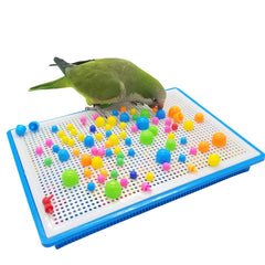 QBLEEV parrot puzzle toy colorful mushroom studs invite exploration and problem-solving