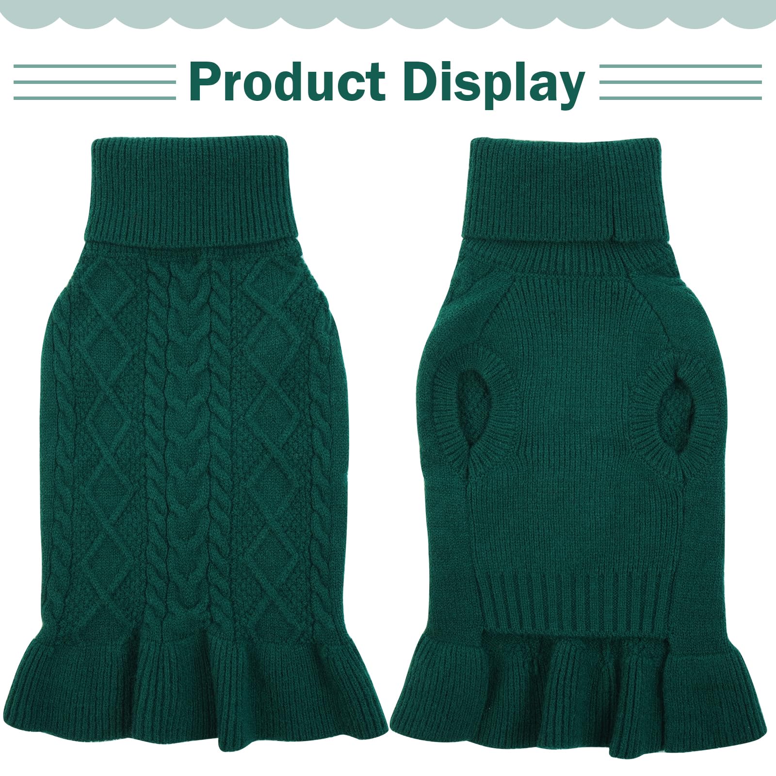 QBLEEV turtleneck dog sweater on a playful pup for chilly walks