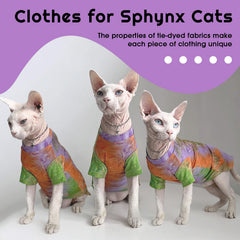 QBLEEV Sphynx shirt curved-fit design hugs a hairless cat's body.