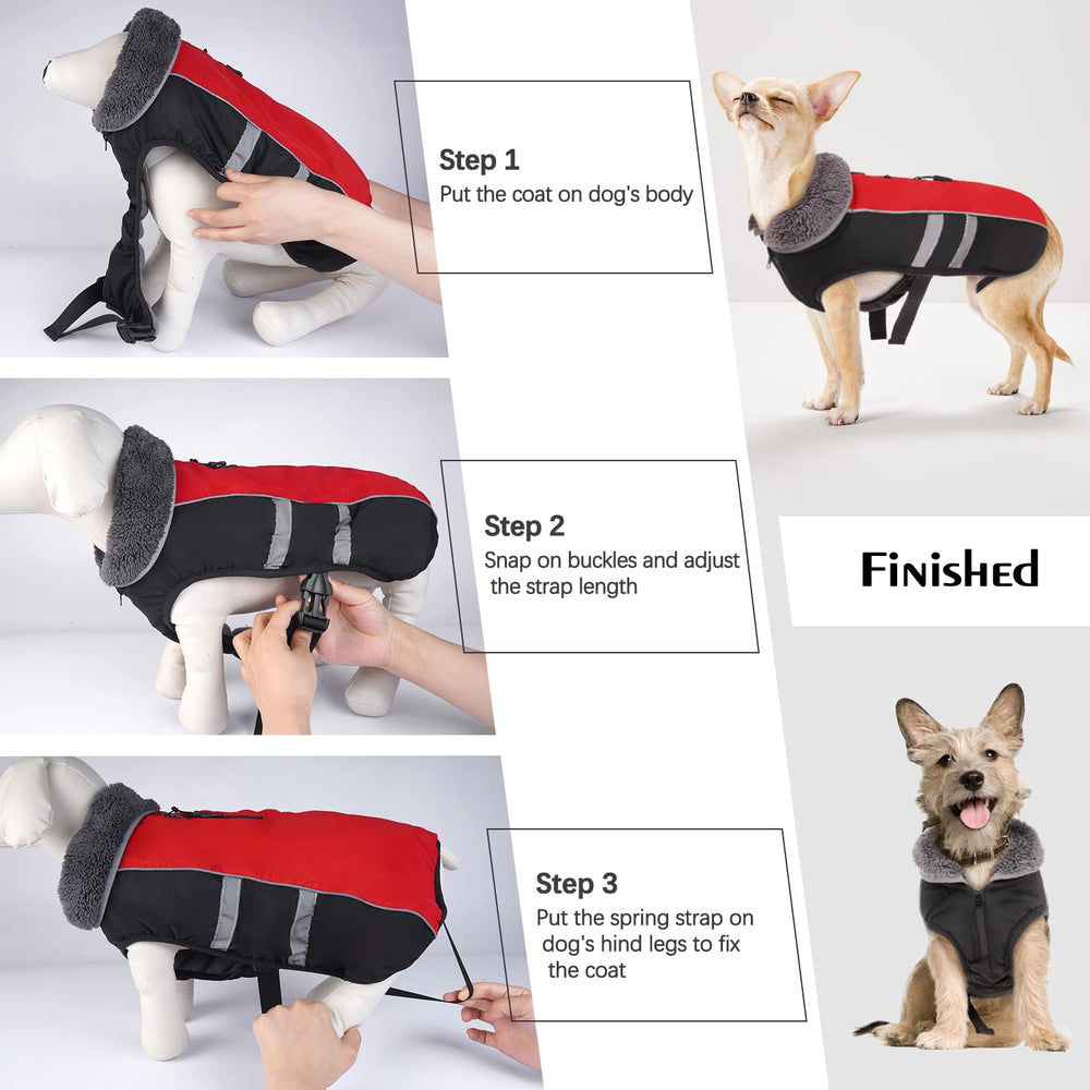 QBLEEV warm dog coat reflective strips enhance visibility during evening walks