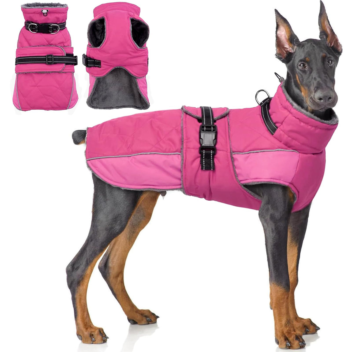 QBLEEV Warm Dog Jacket waterproof exterior helps keep your dog dry on rainy walks.