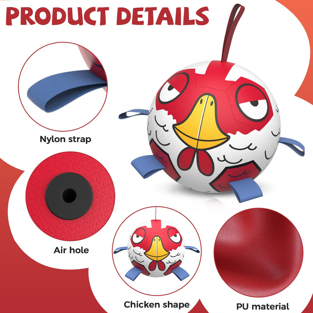 QDAN chicken dog ball toy reinforced seams for lasting play sessions