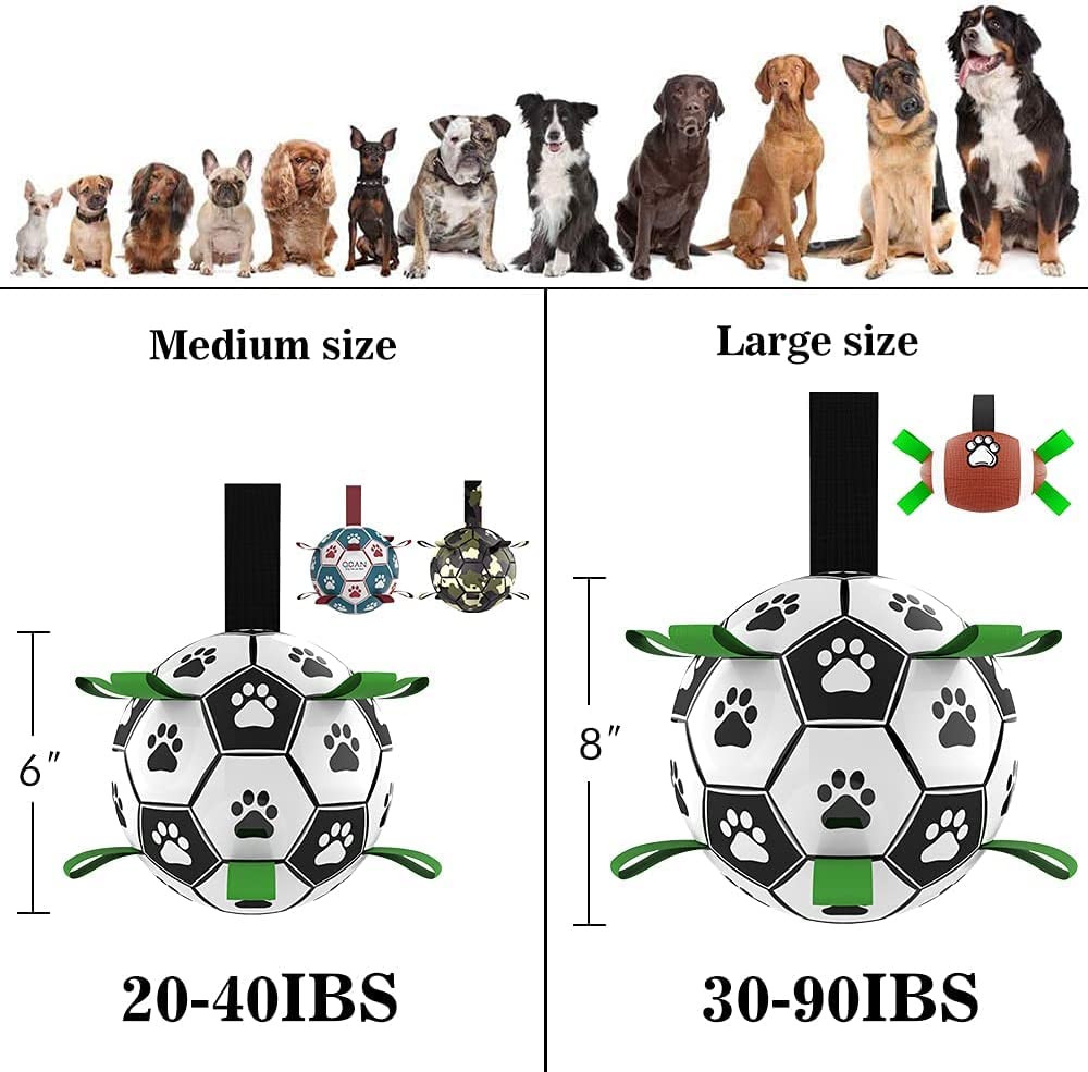 QDAN 8-inch soccer ball hex texture improves grip during fetch.
