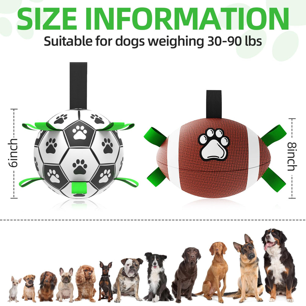 QDAN dog soccer ball set in action for interactive outdoor fetch.