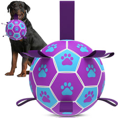 QDAN dog soccer ball 8-inch front view ideal for active fetch sessions.