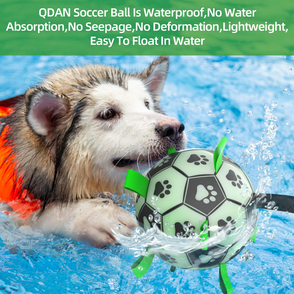 qdan glow dog ball hex texture and rope grip for easy pickup