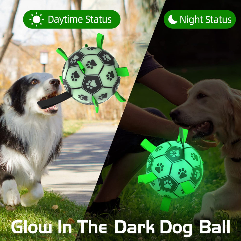 qdan glow dog ball illuminated for nighttime fetch and visibility