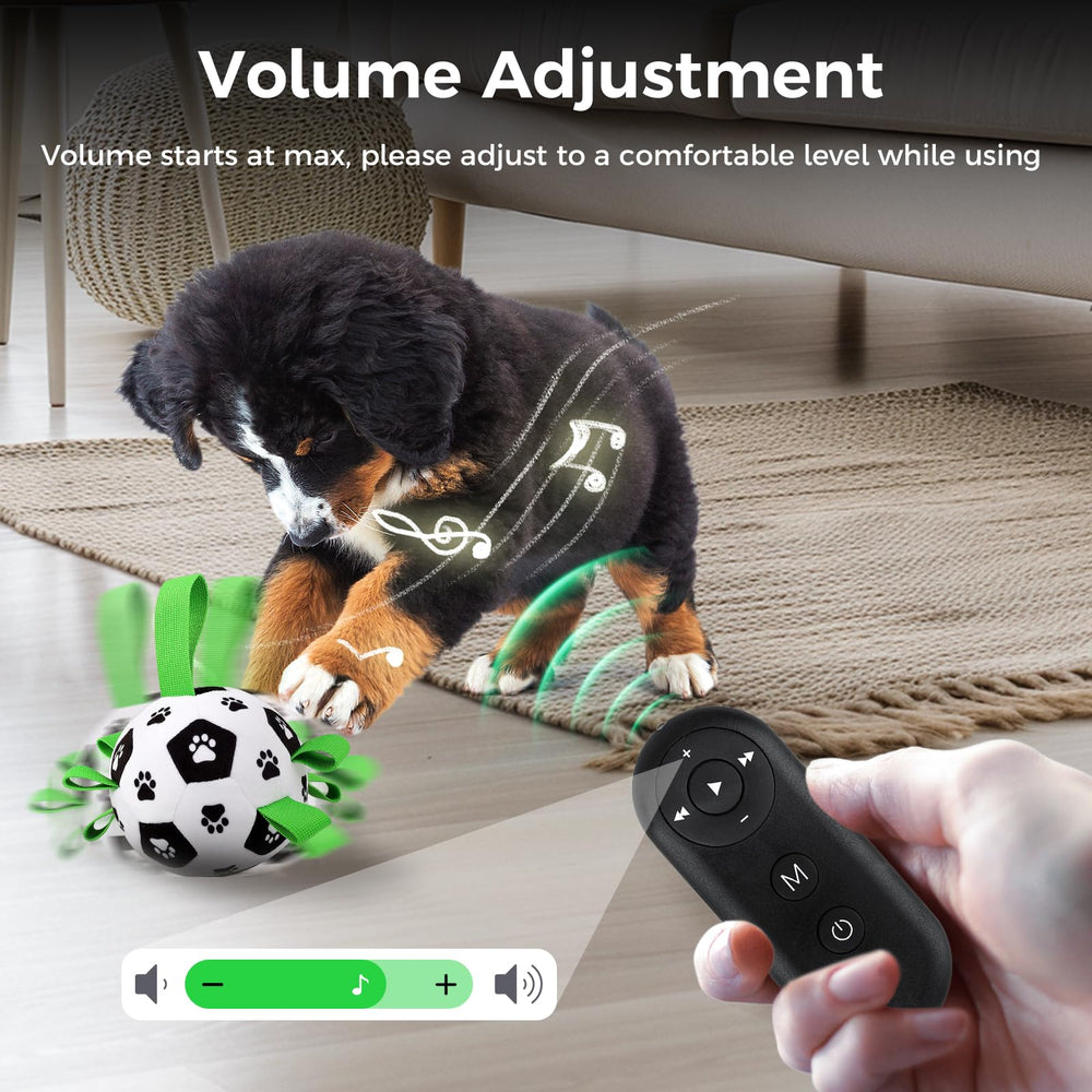 QDAN moving dog soccer ball with straps ready for fetch and tug