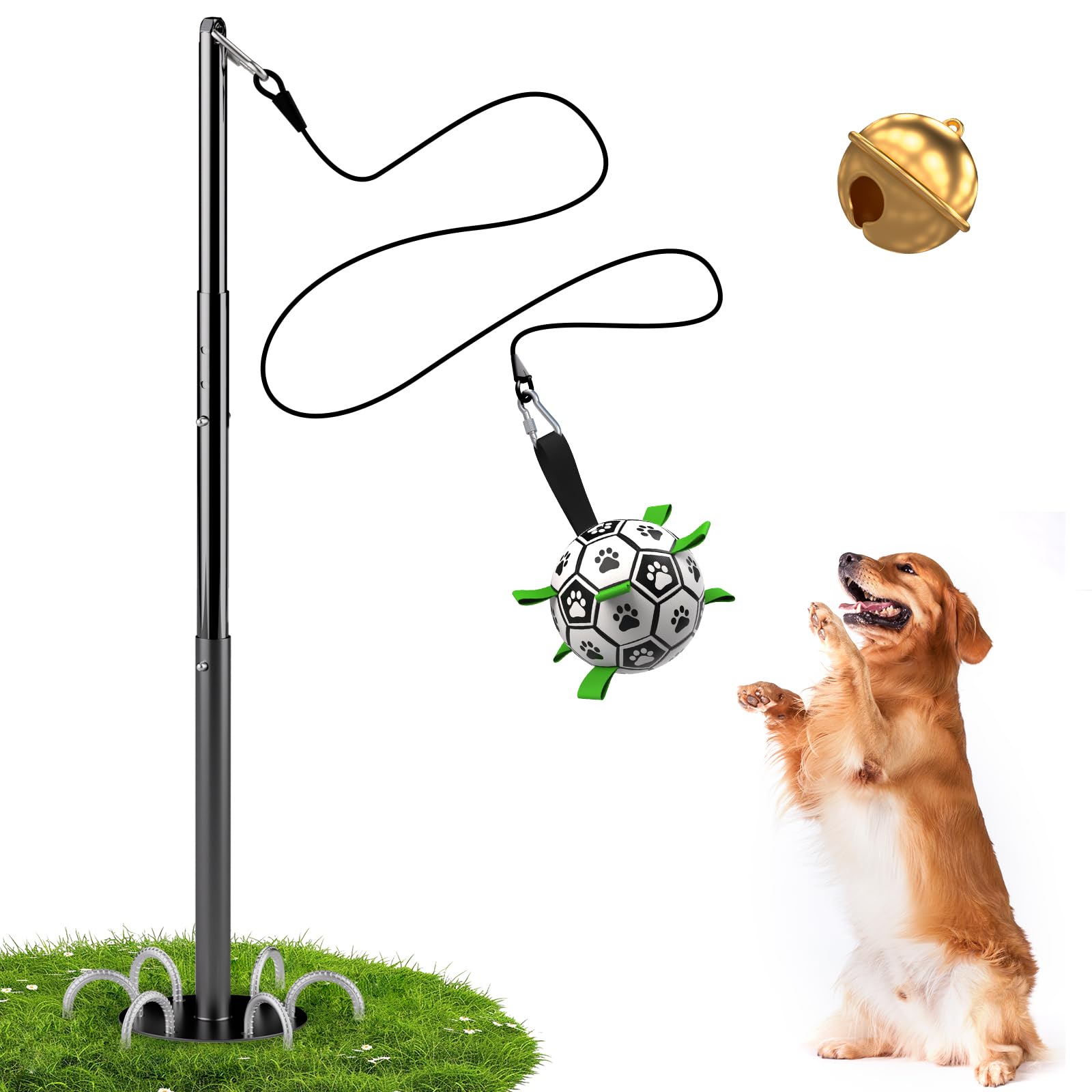 QDAN Tether Tug ball-pole setup demonstrates outdoor play to burn energy safely