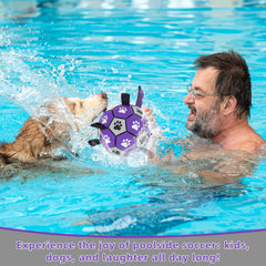 QDAN dog soccer ball grip design ideal for training sessions and interactive games.