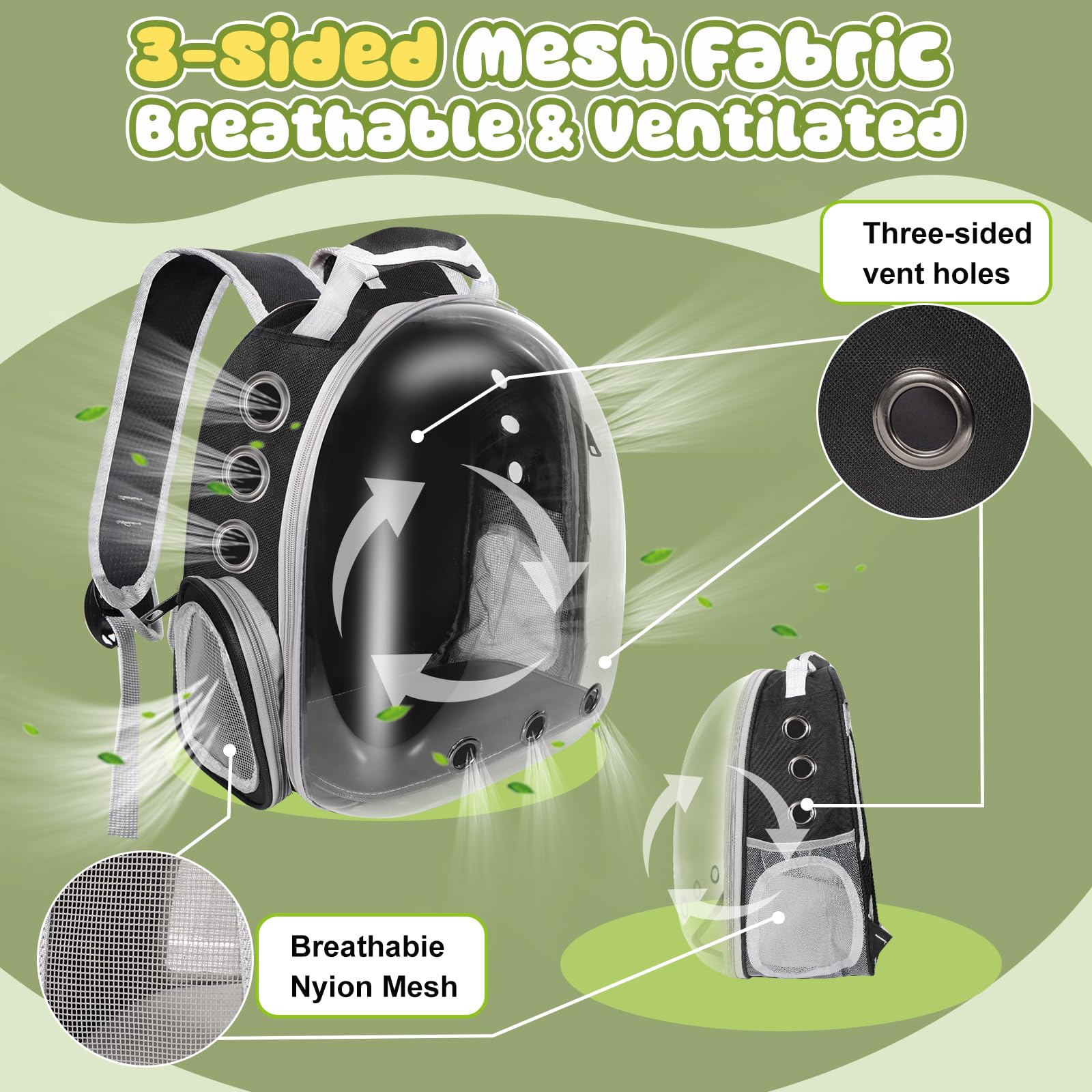 QDCKQIJI carrier with ventilation holes promotes breathability on commutes.