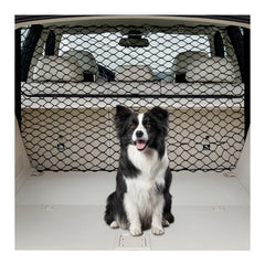 Q-DDOIT dog barrier front-seat installation prevents front-seat access and keeps pets safe.