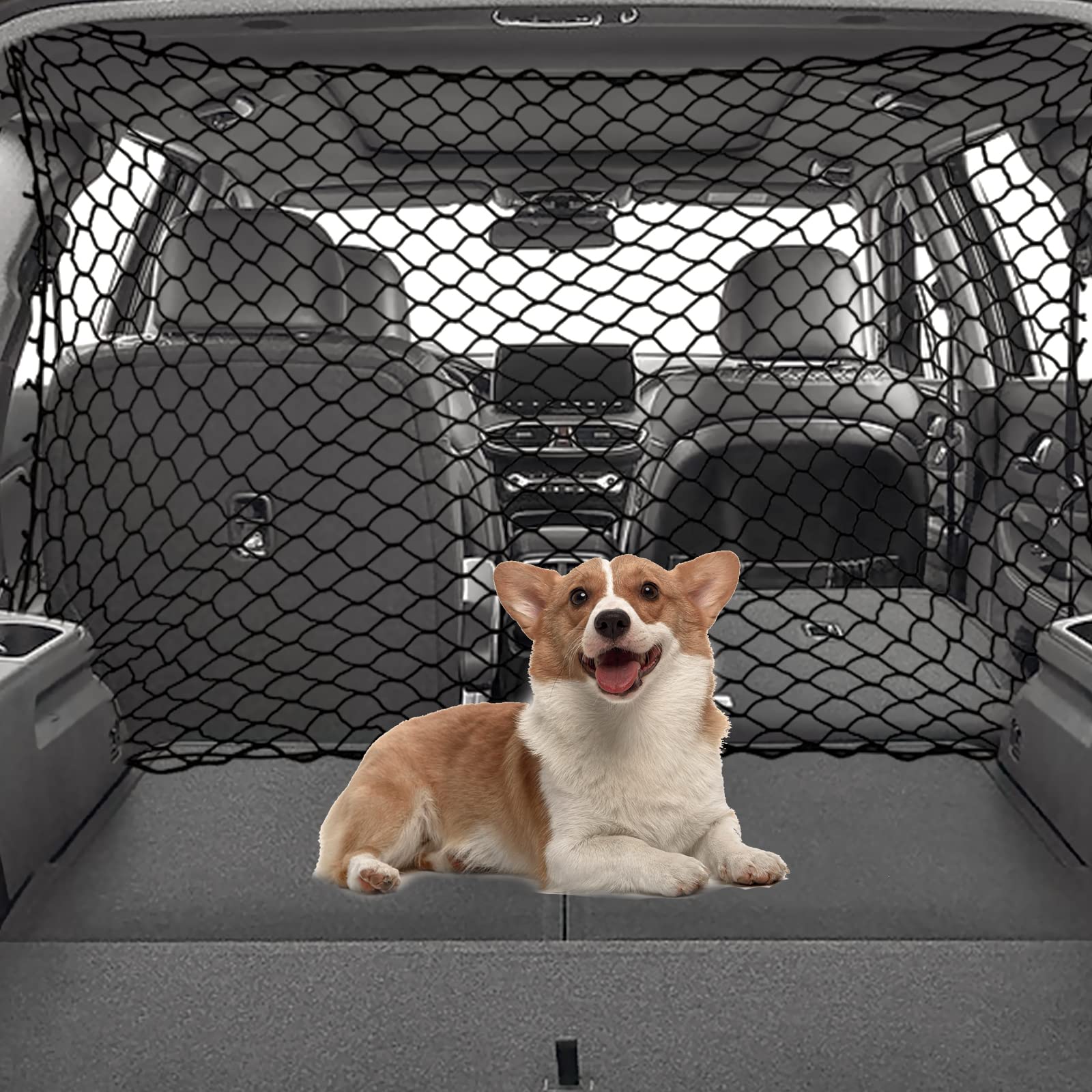 Q-DDOIT pet restraint mesh promotes safety and minimizes driver distractions.
