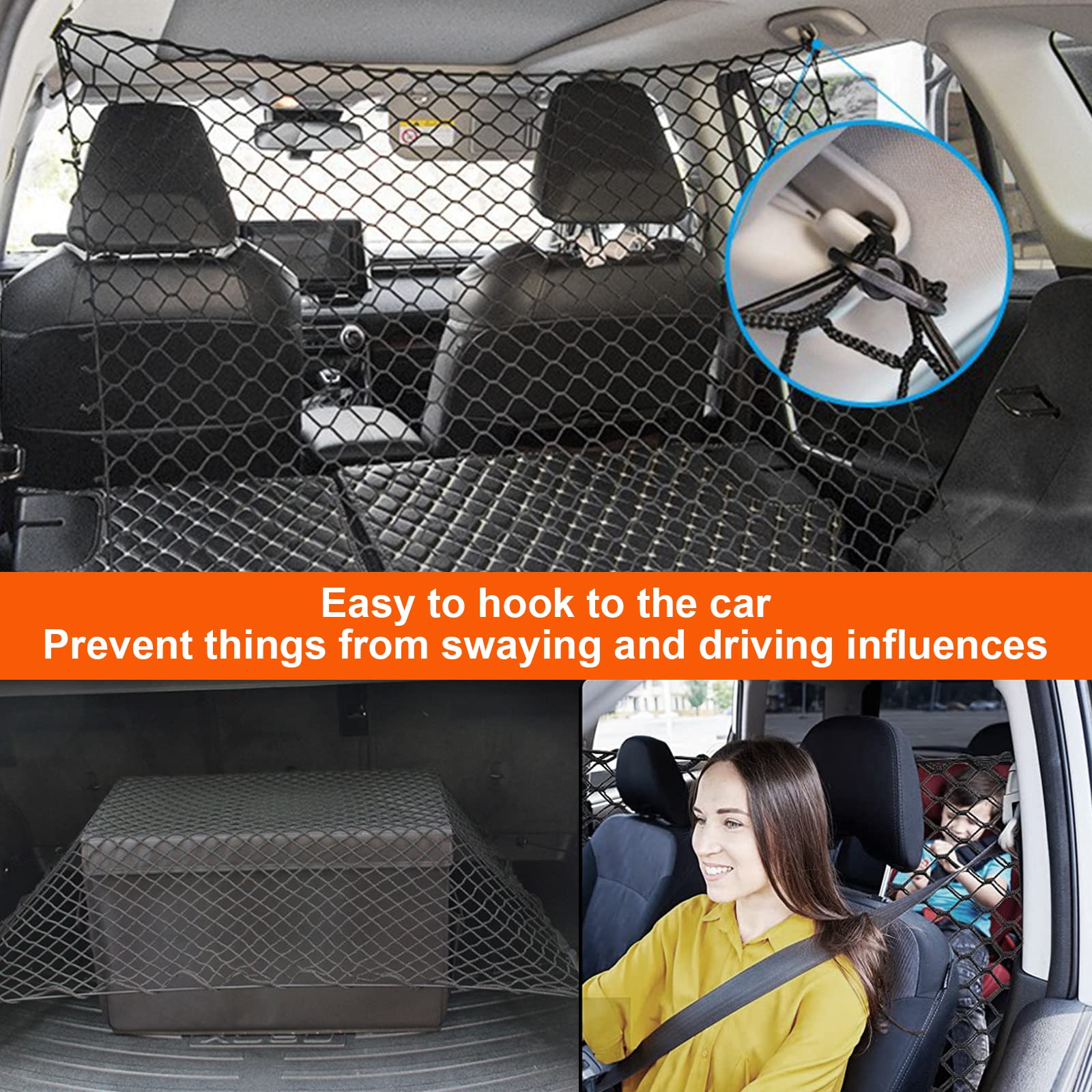 Q-DDOIT universal-fit car and SUV barrier supports versatile vehicle use.