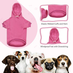 QDYU dog hoodie pink XXL pocket detail shows convenient treat or toy storage.